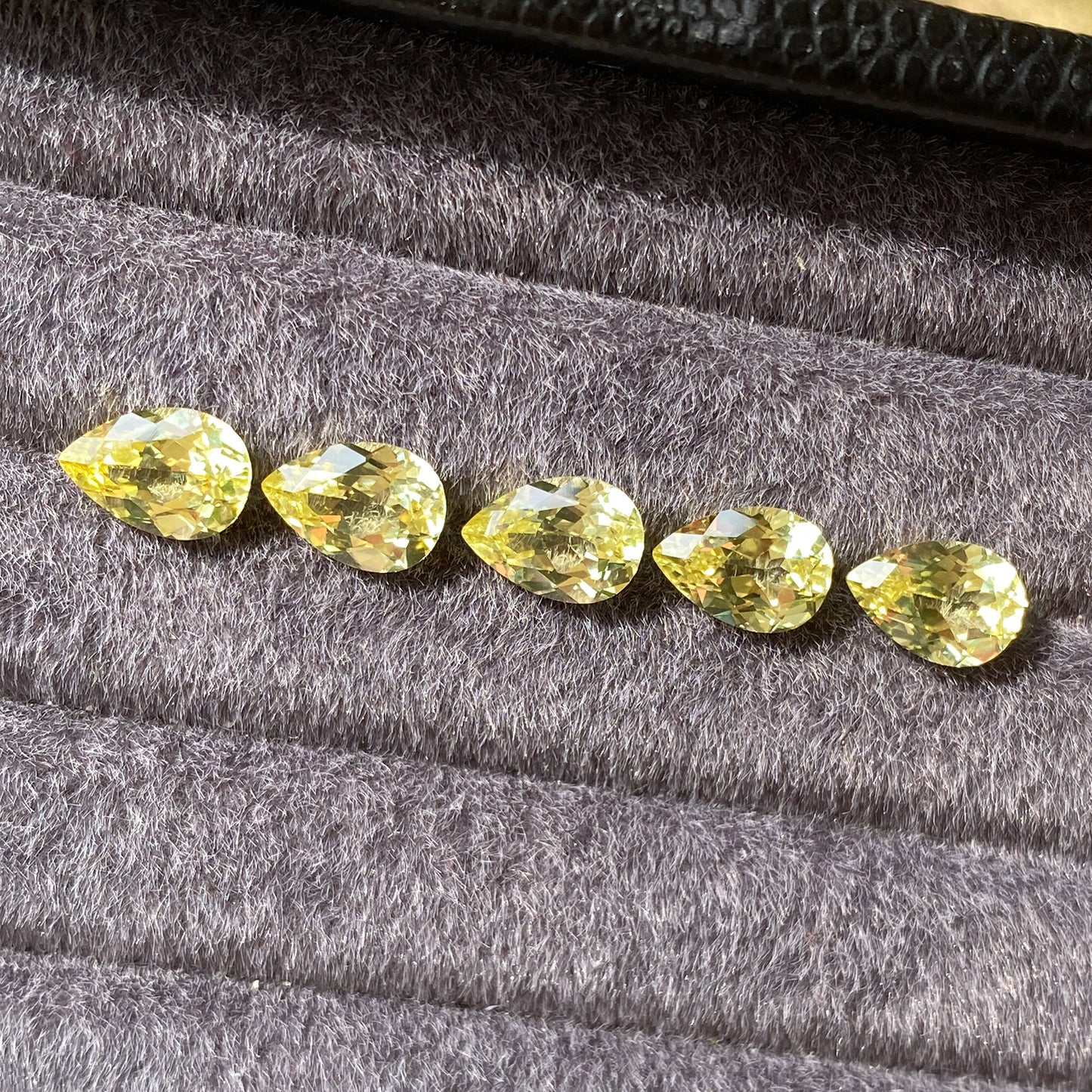 Lab Grown Yellow Sapphire, Pear Shape Gemstone Loose