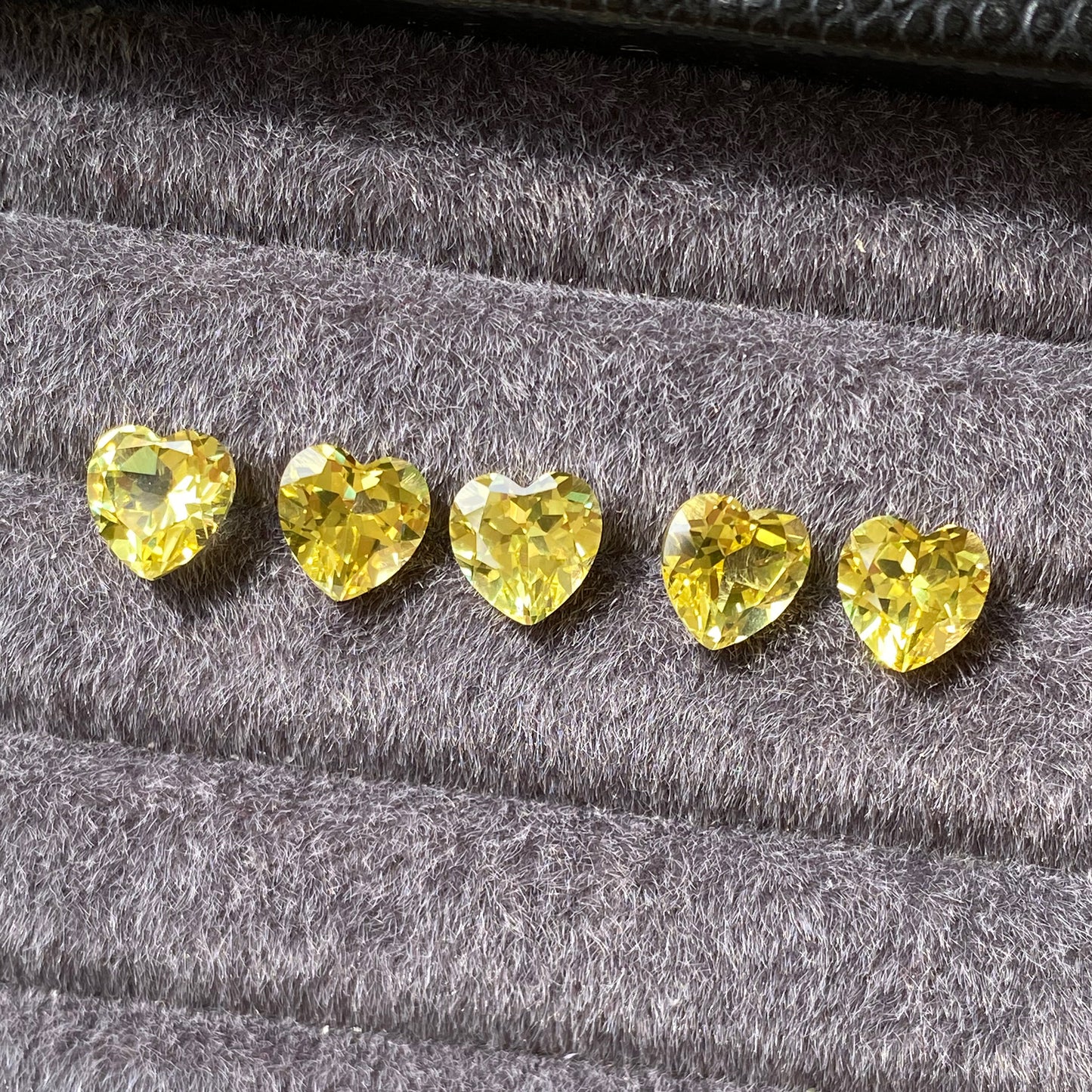 Lab Grown Yellow Sapphire, Heart Shape Gemstone Loose
