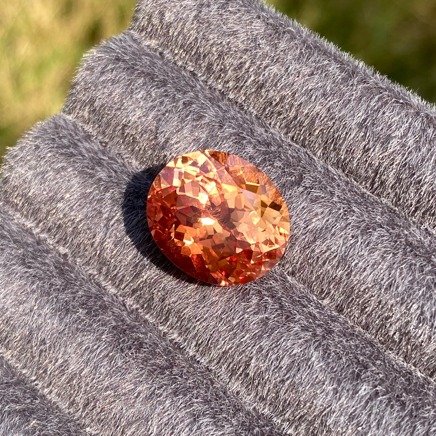 Lab Grown Orange Sapphire, Oval Shape Gemstone Loose