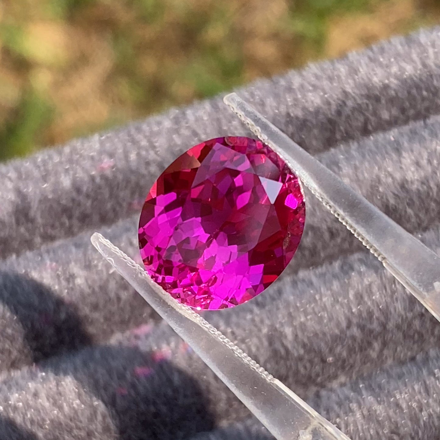 Lab Grown Rose Red Sapphire, Oval Shape Gemstone Loose