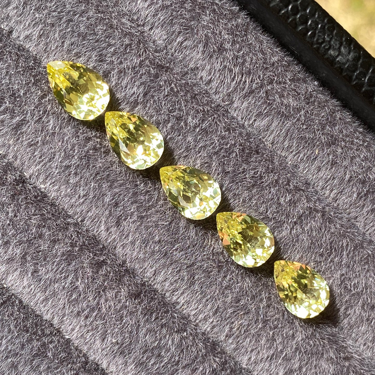 Lab Grown Yellow Sapphire, Pear Shape Gemstone Loose