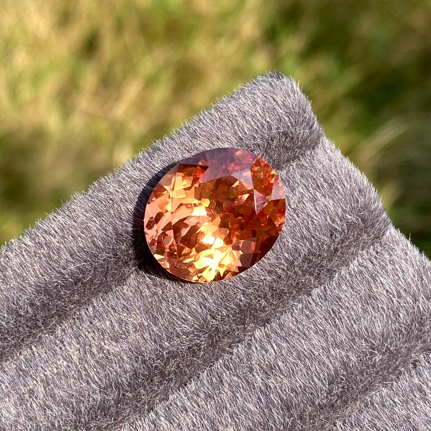 Lab Grown Orange Sapphire, Oval Shape Gemstone Loose