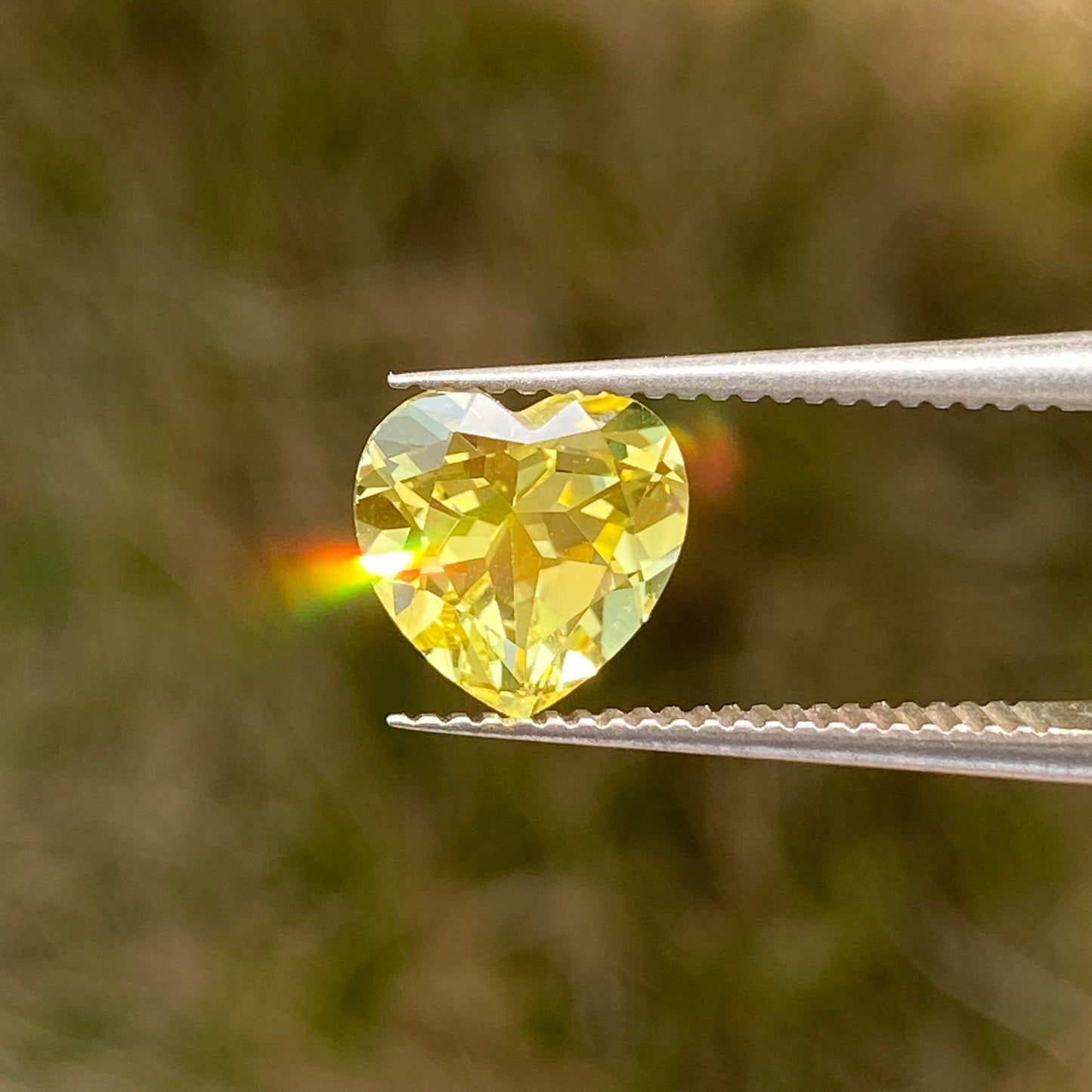 Lab Grown Yellow Sapphire, Heart Shape Gemstone Loose