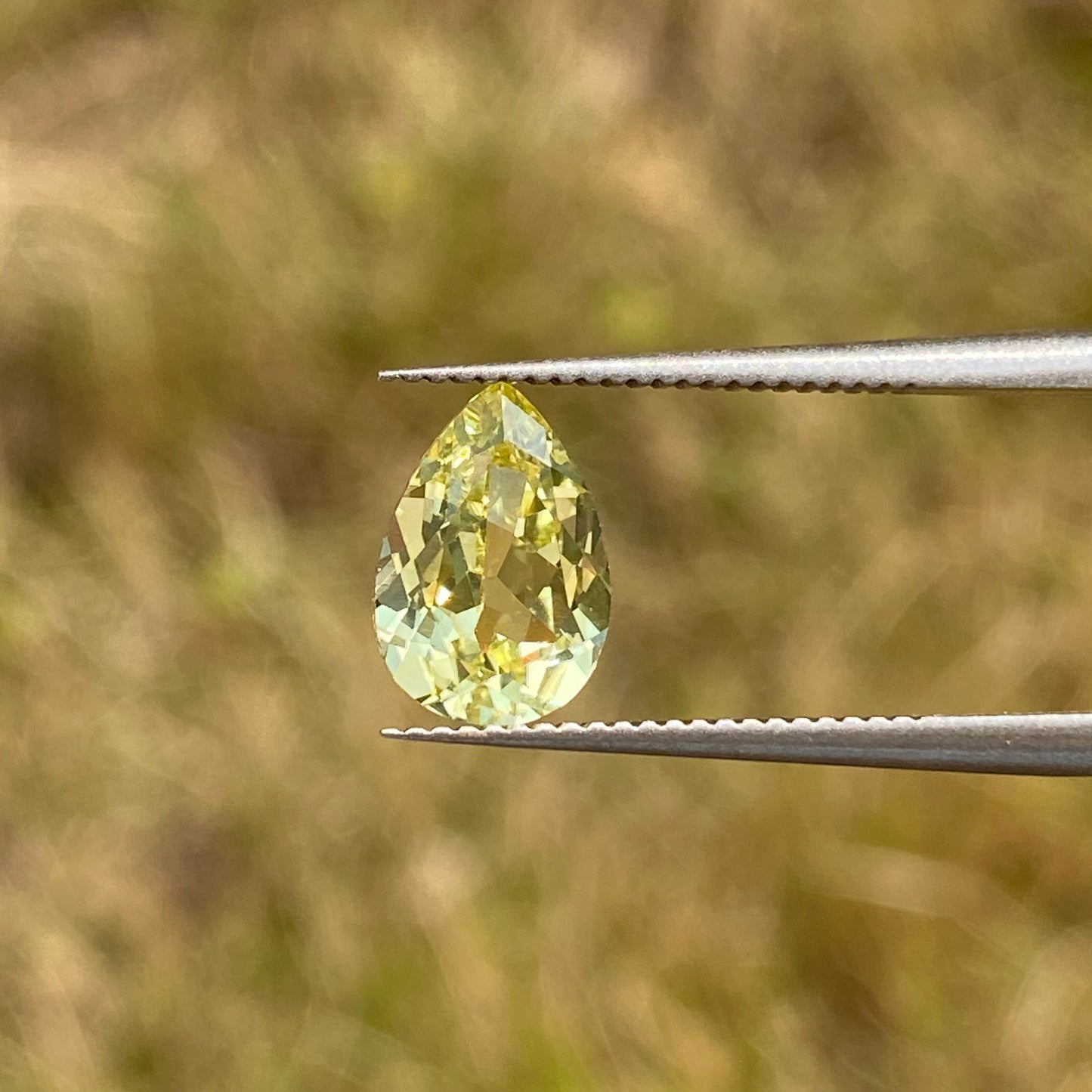 Lab Grown Yellow Sapphire, Pear Shape Gemstone Loose