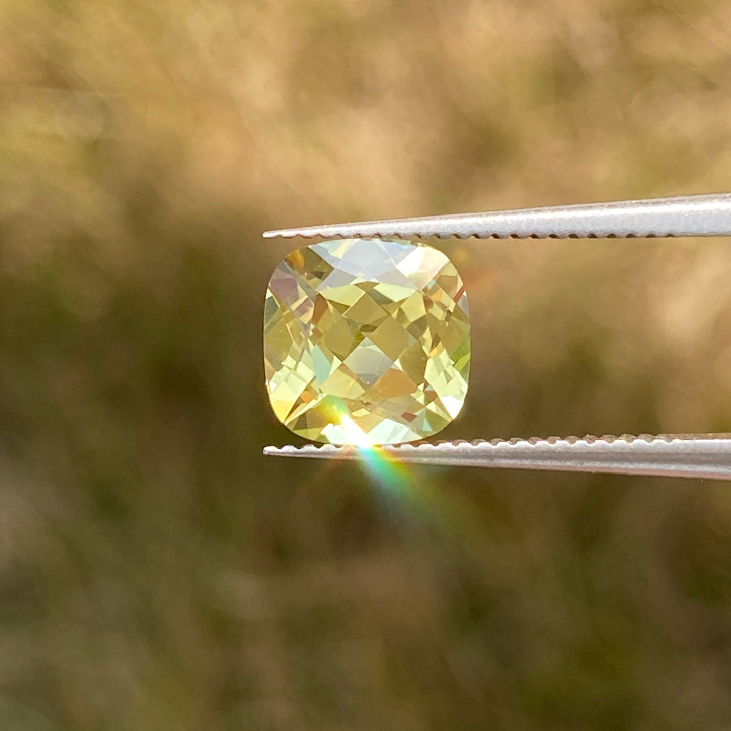 Lab Grown Yellow Sapphire, Cushion Shape Gemstone Loose