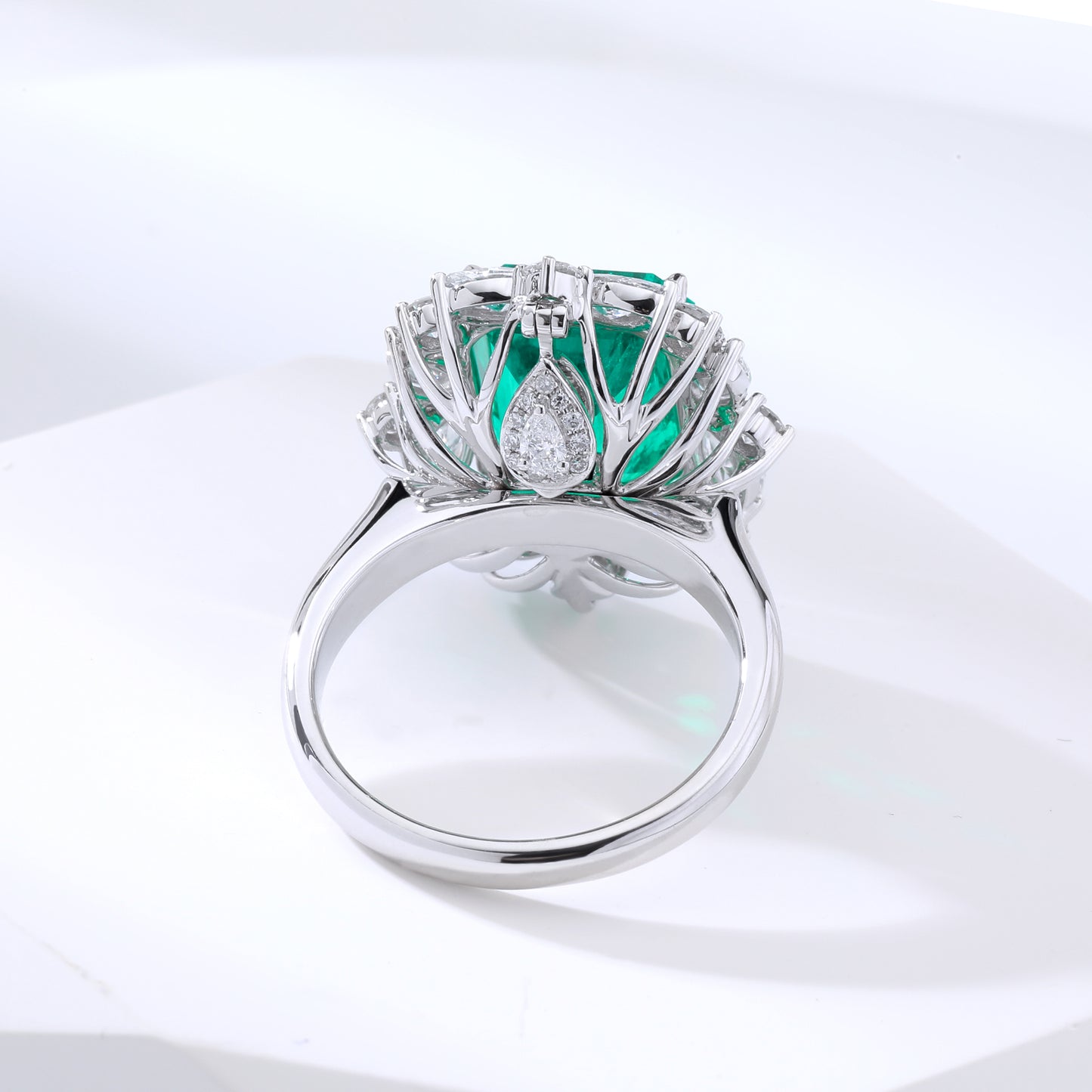 6ct Lab Grown Emerald Cluster Two Way Use Ring and Pendant