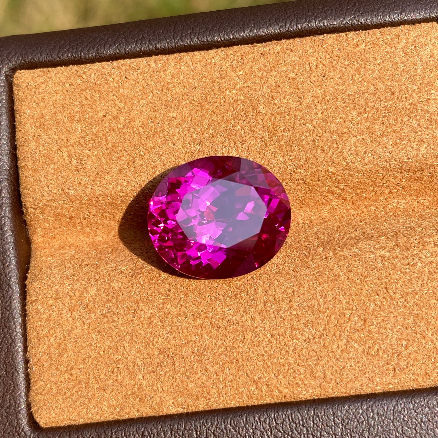 Lab Grown Rose Red Sapphire, Oval Shape Gemstone Loose