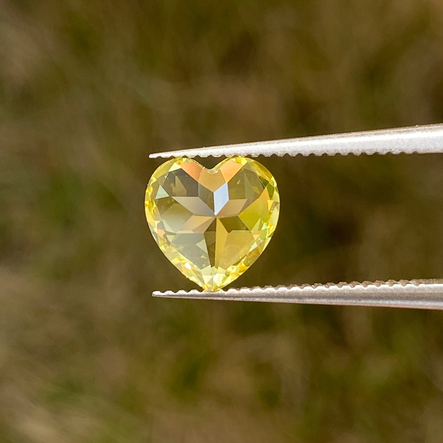 Lab Grown Yellow Sapphire, Heart Shape Gemstone Loose