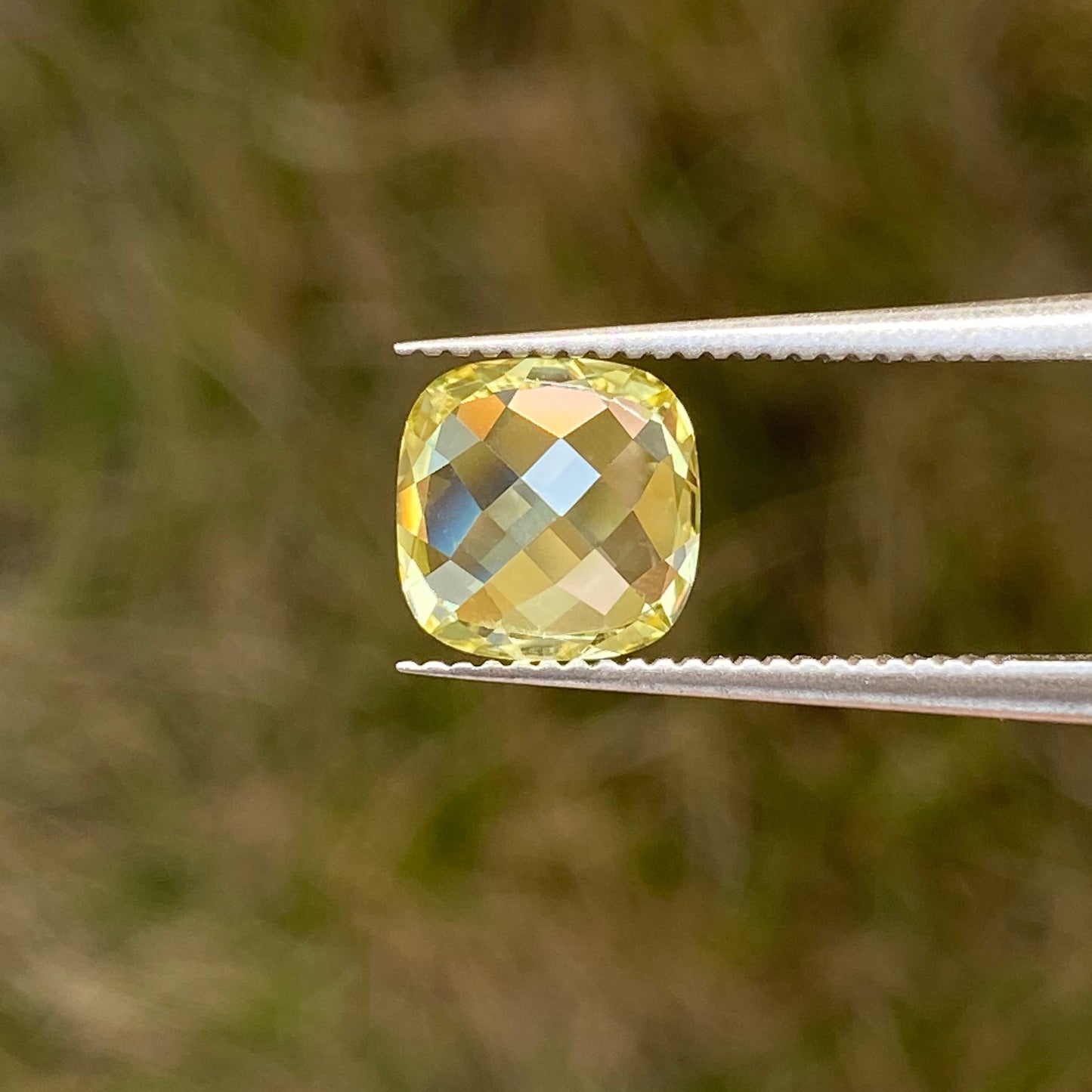 Lab Grown Yellow Sapphire, Cushion Shape Gemstone Loose