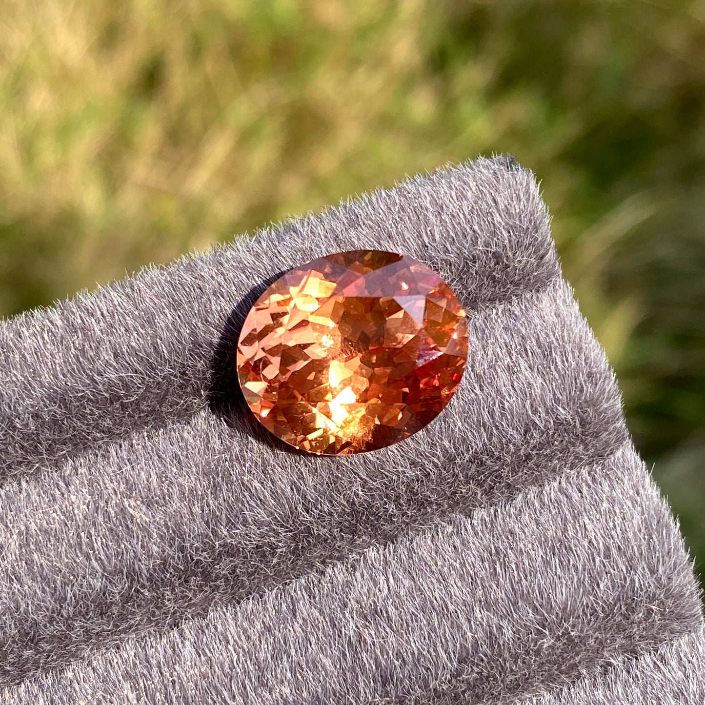 Lab Grown Orange Sapphire, Oval Shape Gemstone Loose