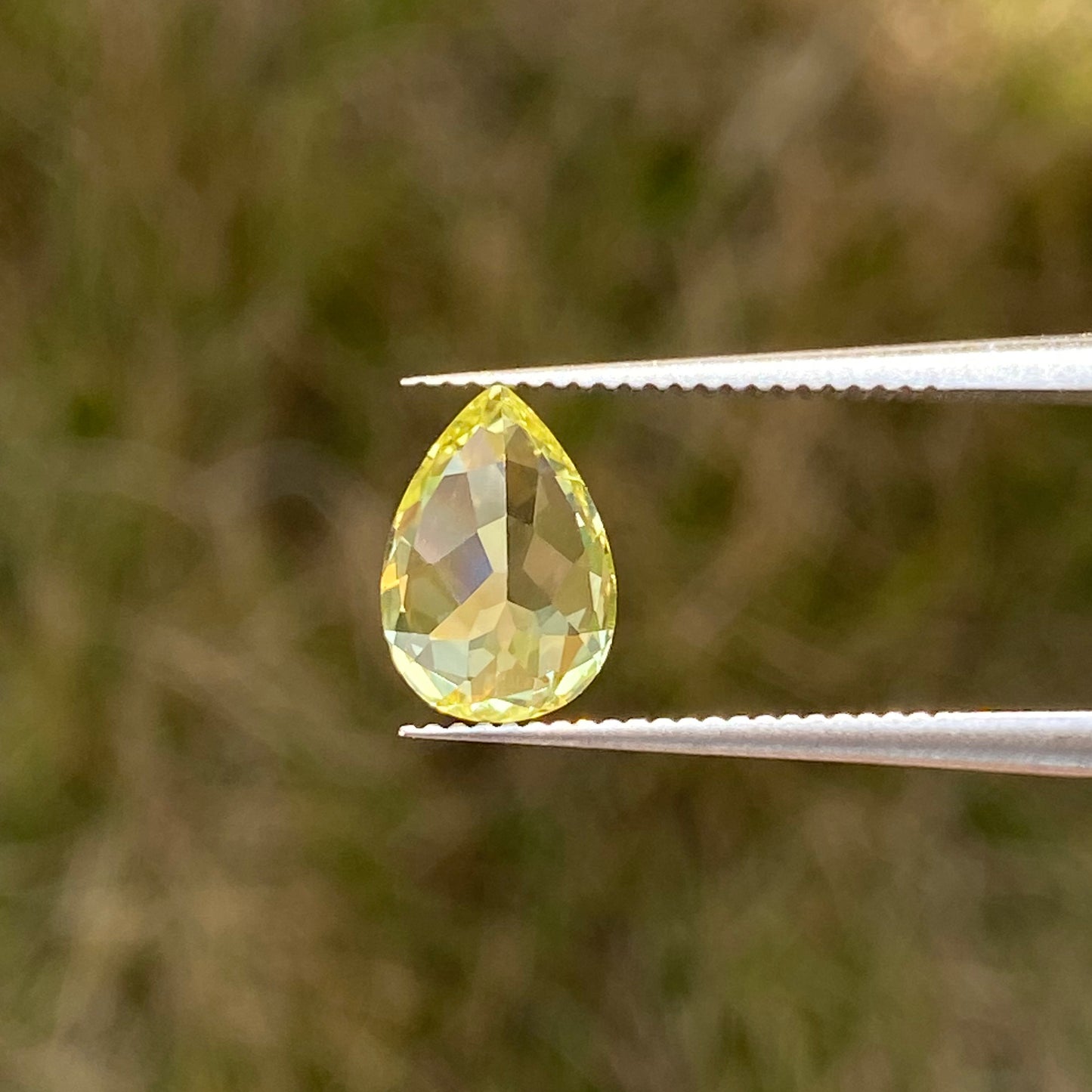 Lab Grown Yellow Sapphire, Pear Shape Gemstone Loose