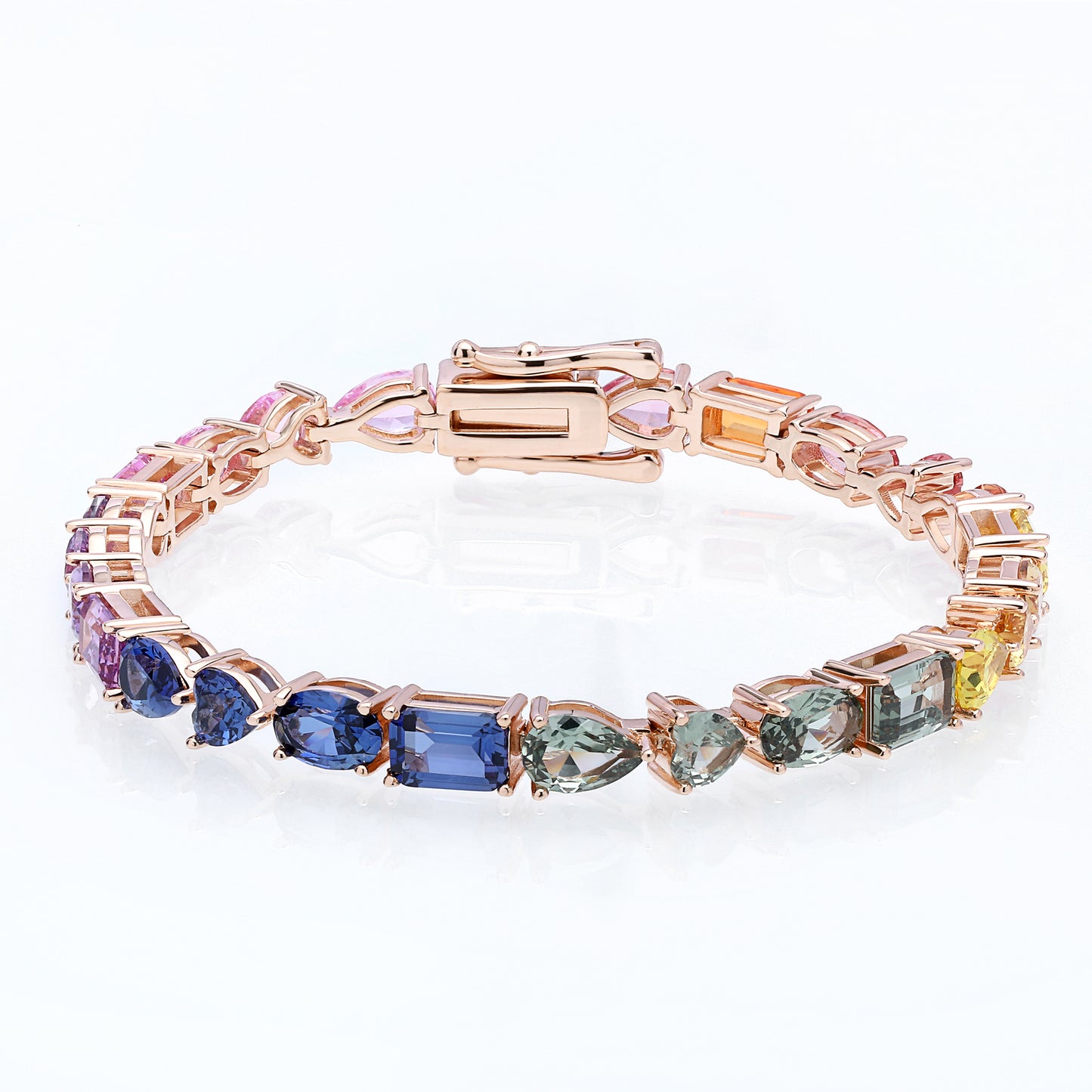 Lab Created Blue Sapphire Bracelet in 10K Gold, 14K Gold, 18K Gold