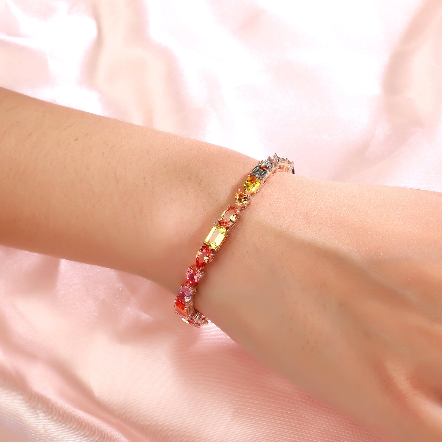 Lab Created Blue Sapphire Bracelet in 10K Gold, 14K Gold, 18K Gold