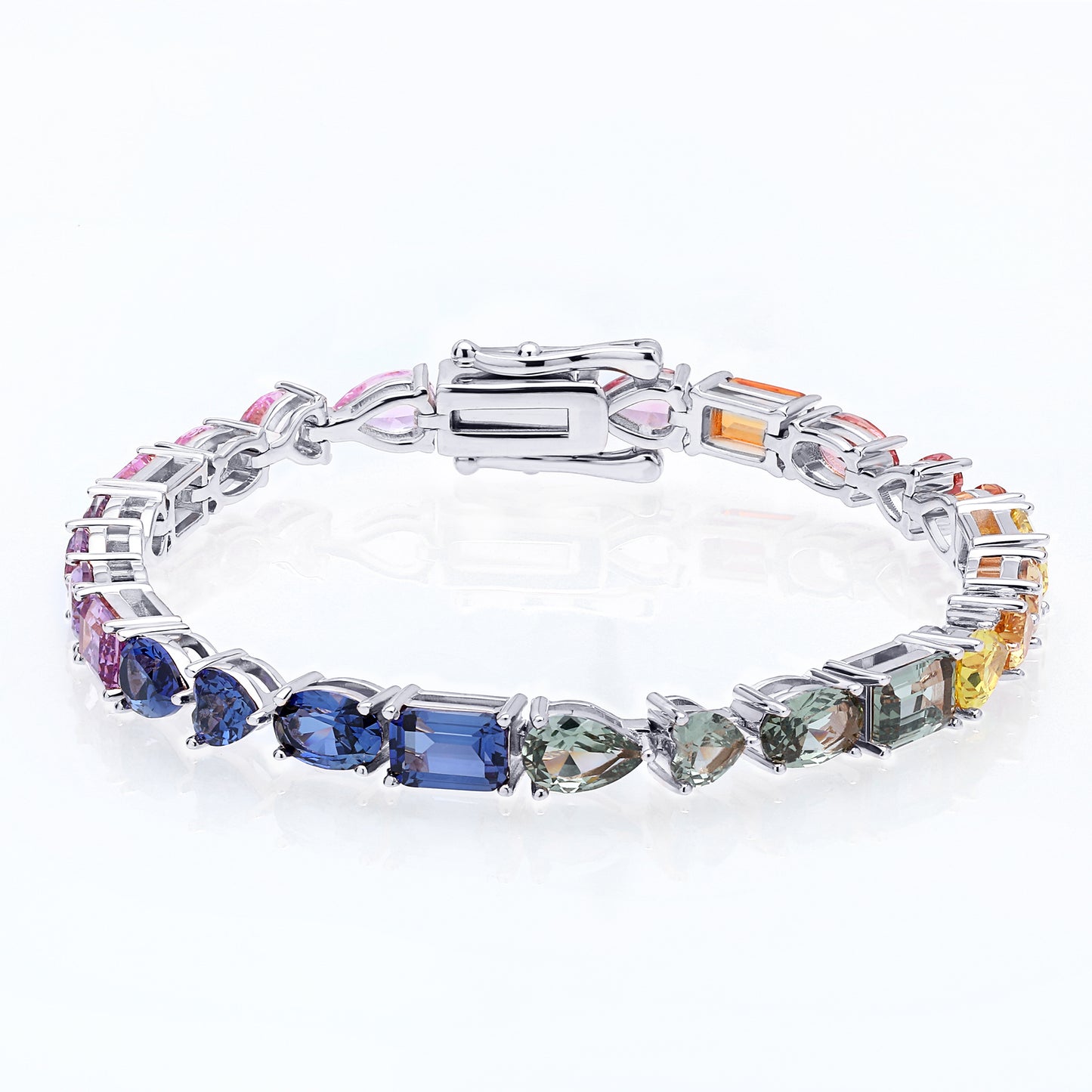 Lab Created Blue Sapphire Bracelet in 10K Gold, 14K Gold, 18K Gold