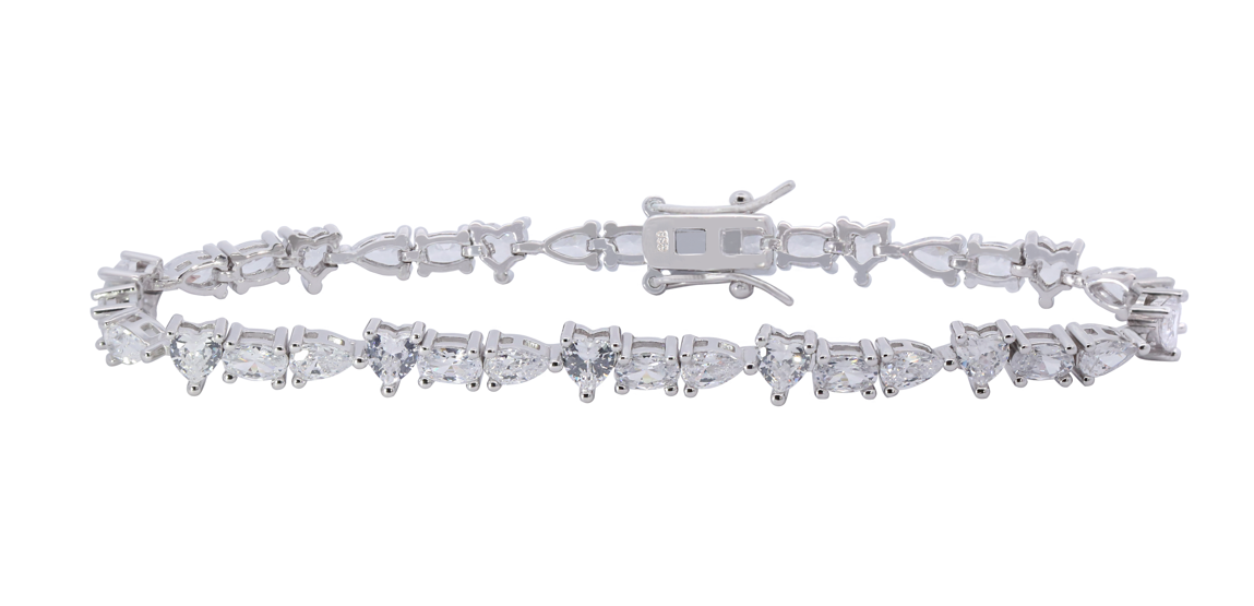 Irregular laboratory cultivation of sapphire rainbow bracelet tennis chain 925 silver