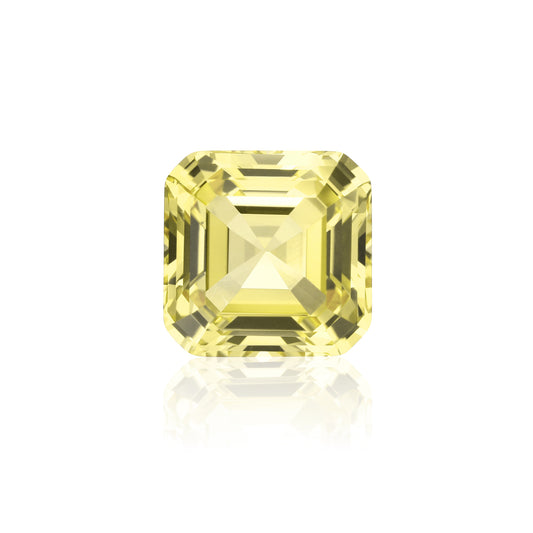 Lab Grown Yellow Sapphire, Asscher Shape Gemstone Loose