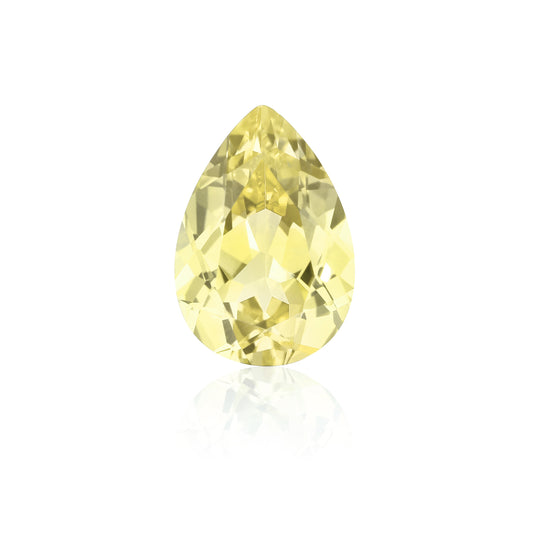 Lab Grown Yellow Sapphire, Pear Shape Gemstone Loose