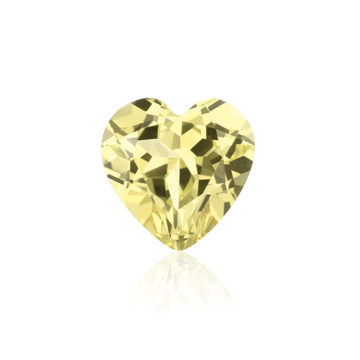 Lab Grown Yellow Sapphire, Heart Shape Gemstone Loose