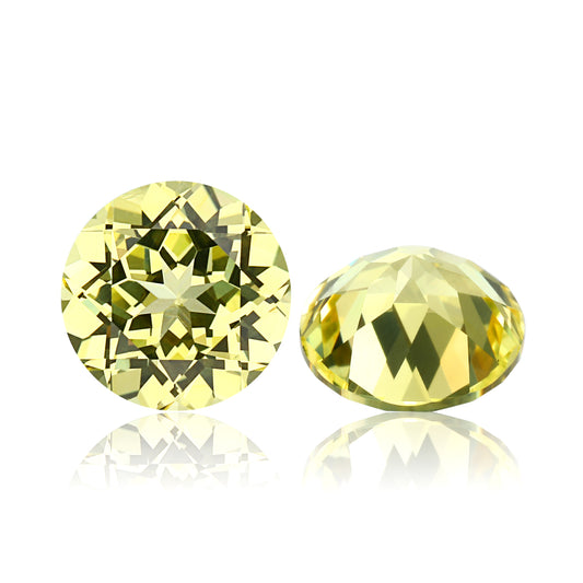 Lab Grown Yellow Sapphire, Round Shape Gemstone Loose