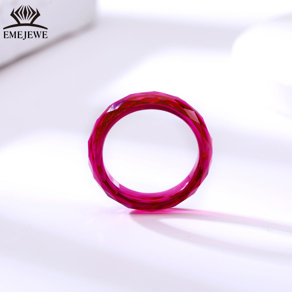 Corundum Ring Blue Red Mohs 9 Hardness Round Brilliant Cut Third Party Certified Lab Created Corundum Ring
