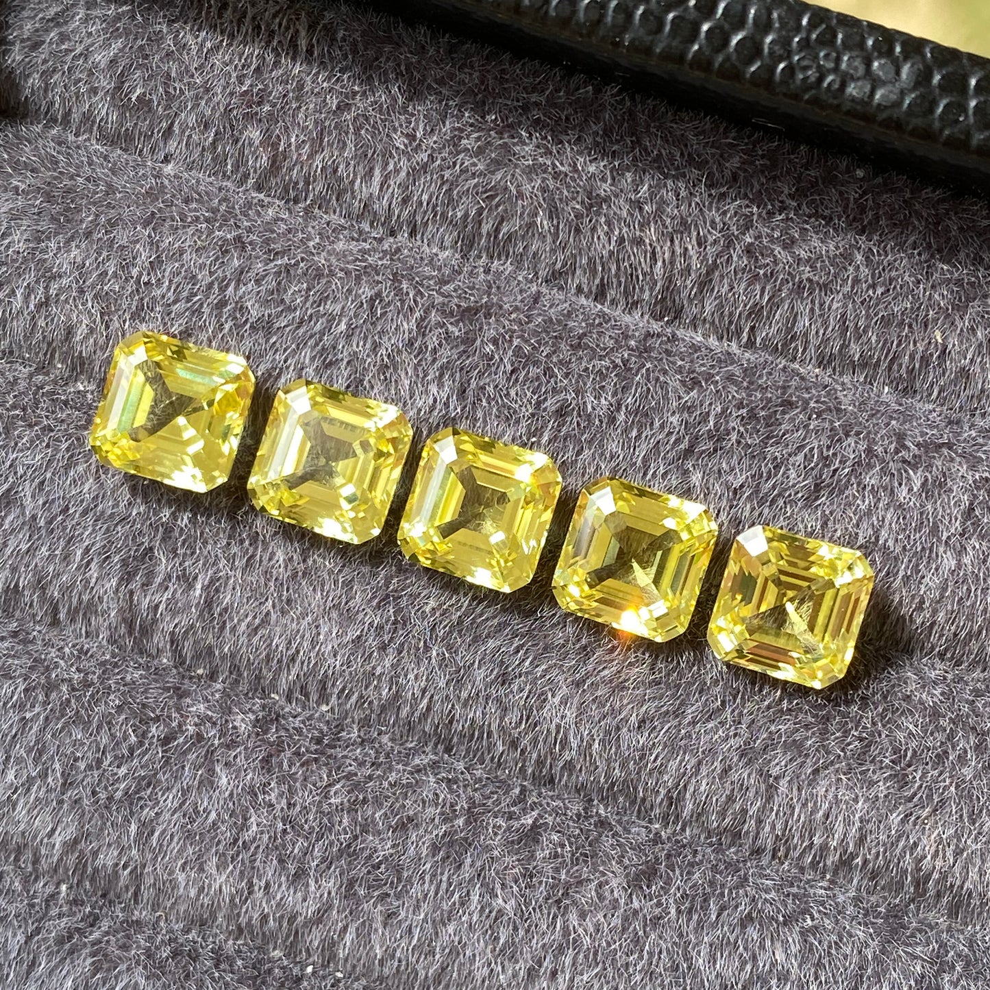 Lab Grown Yellow Sapphire, Asscher Shape Gemstone Loose