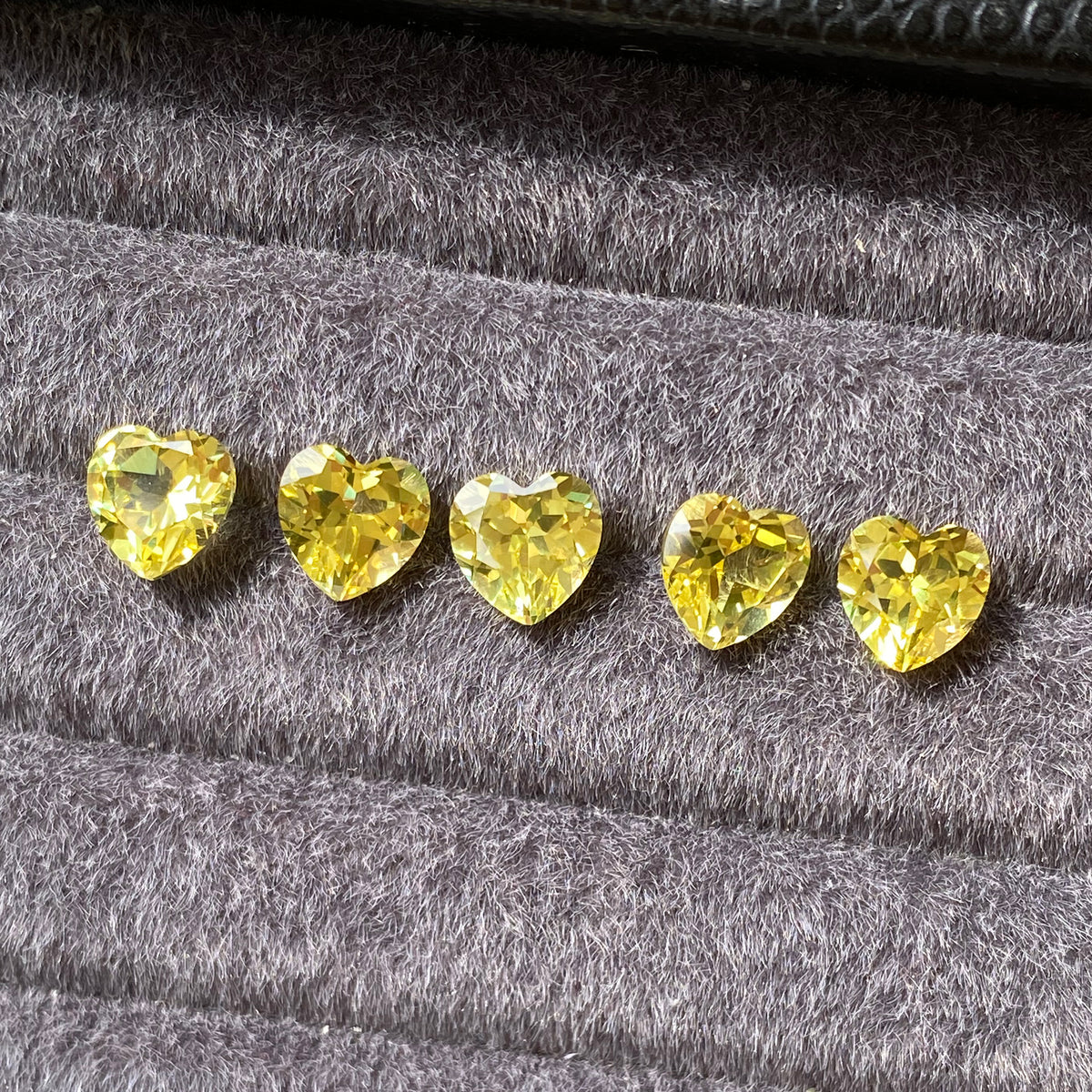 Lab Grown Yellow Sapphire, Heart Shape Gemstone Loose