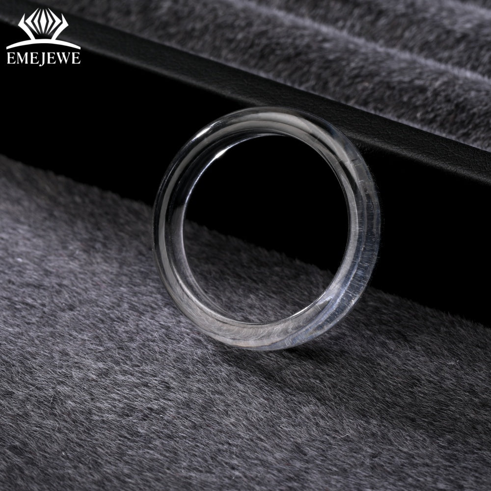 Exquisite Clear 5MM Lab Grown White Sapphire Ring Third Party Certified Versatile Jewelry
