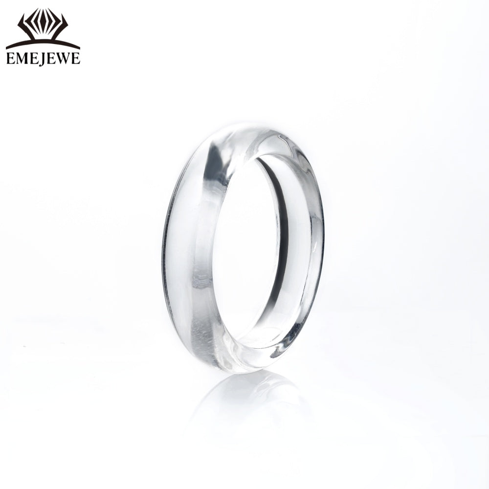Exquisite Clear 5MM Lab Grown White Sapphire Ring Third Party Certified Versatile Jewelry
