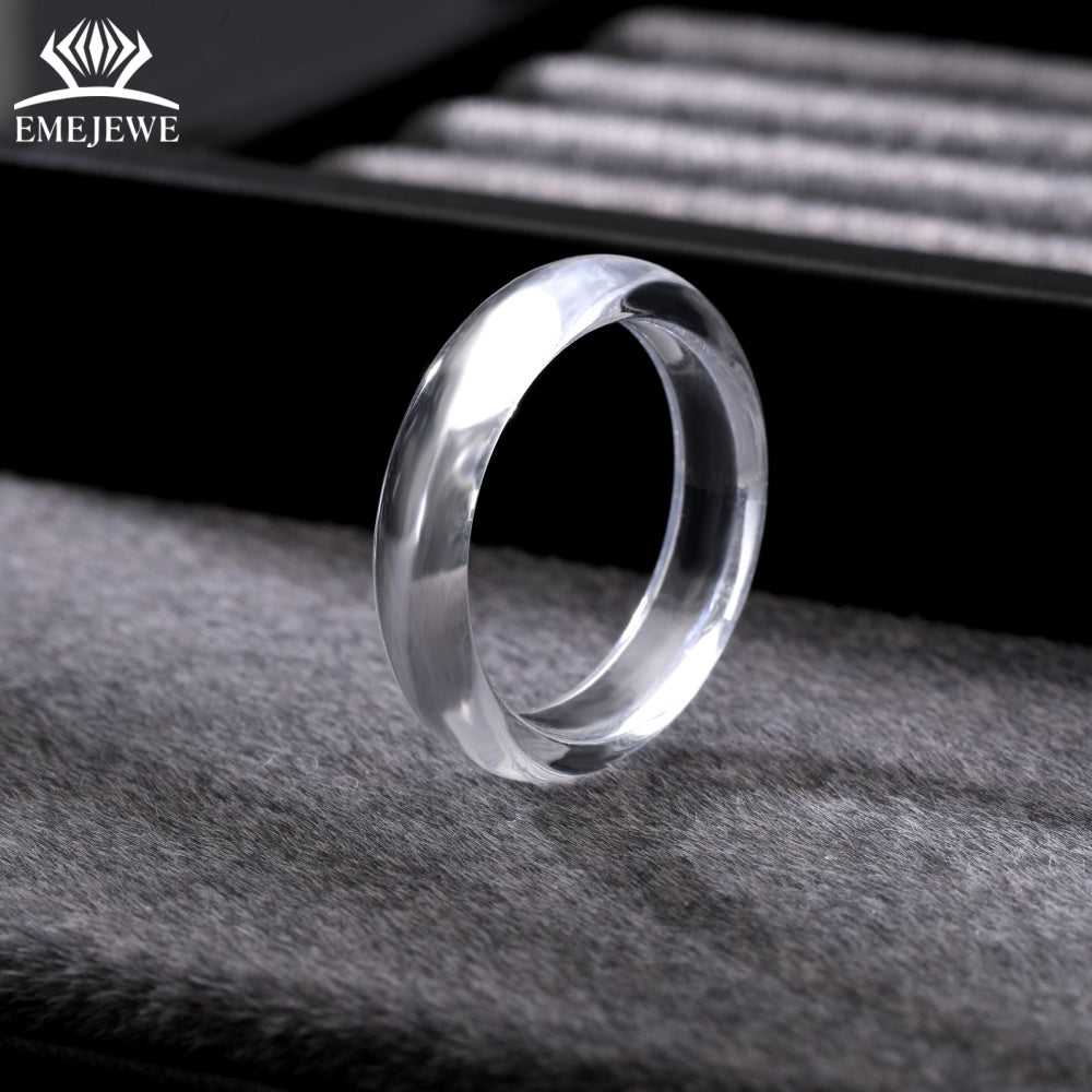 Exquisite Clear 5MM Lab Grown White Sapphire Ring Third Party Certified Versatile Jewelry
