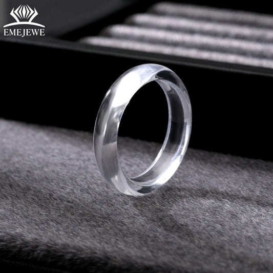 Exquisite Clear 5MM Lab Grown White Sapphire Ring Third Party Certified Versatile Jewelry