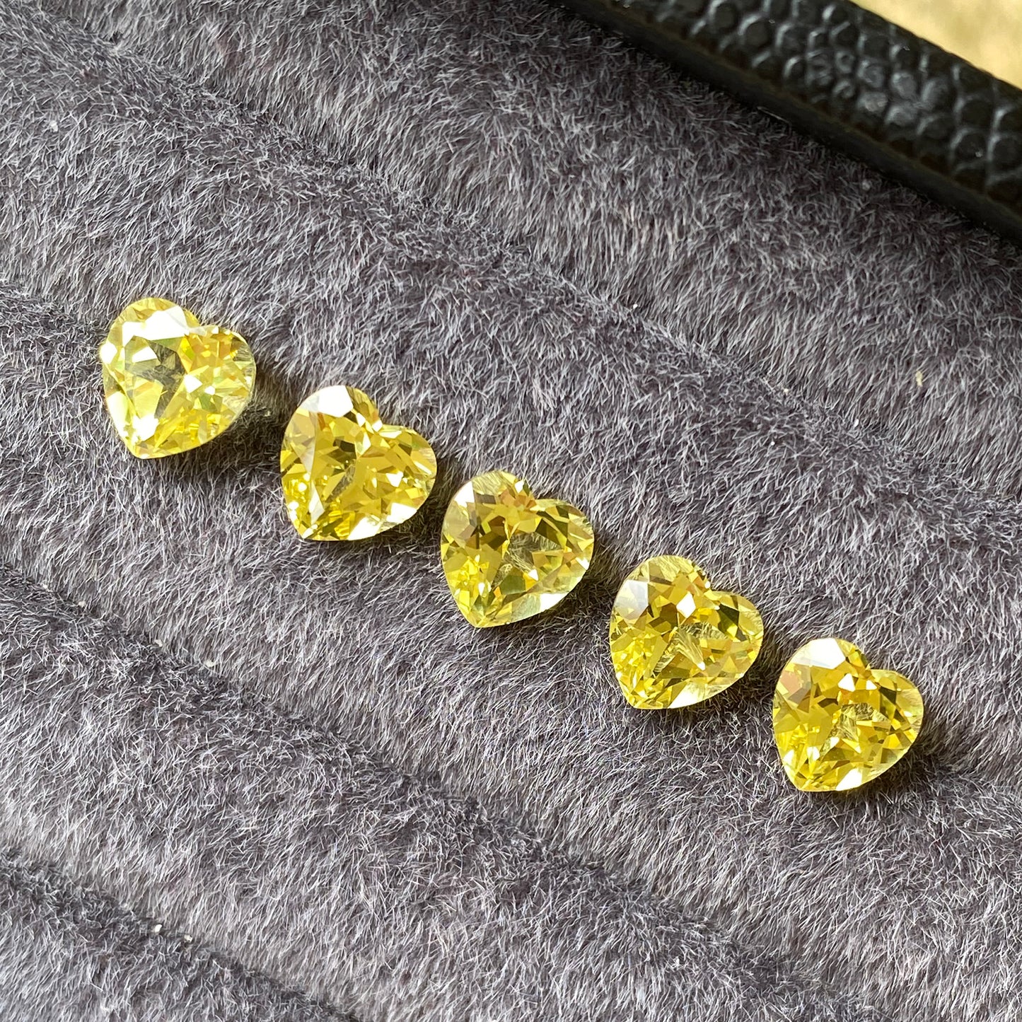 Lab Grown Yellow Sapphire, Heart Shape Gemstone Loose