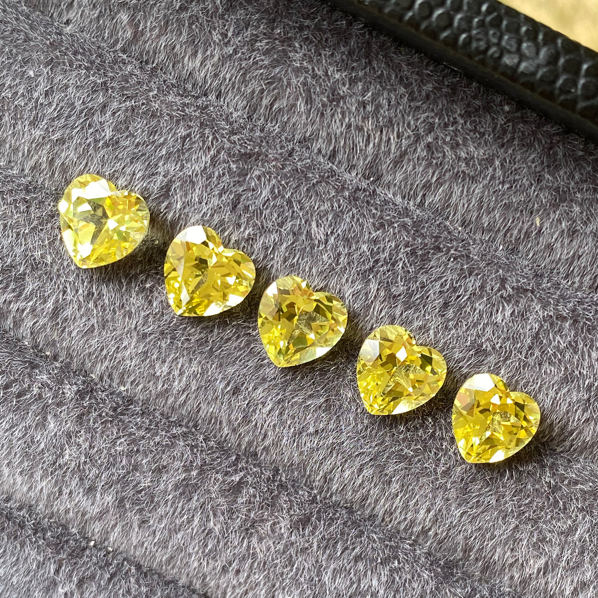 Lab Grown Yellow Sapphire, Heart Shape Gemstone Loose