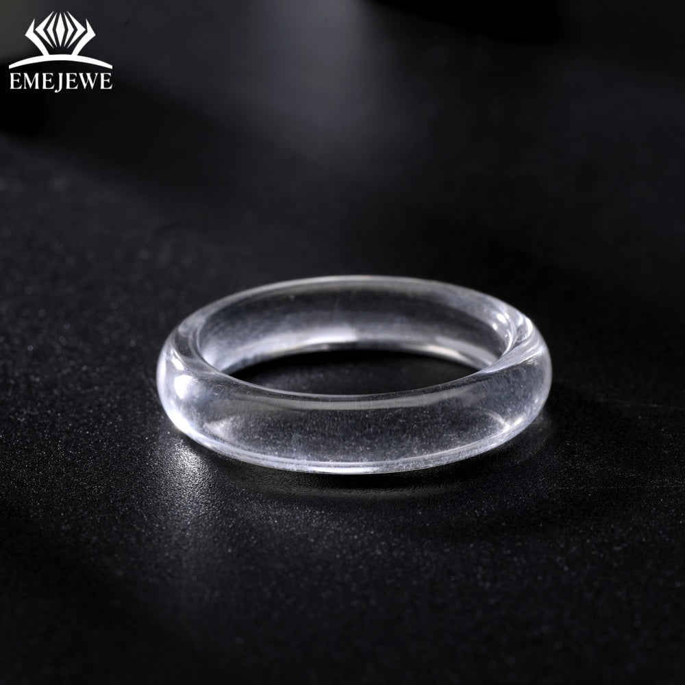 Exquisite Clear 5MM Lab Grown White Sapphire Ring Third Party Certified Versatile Jewelry