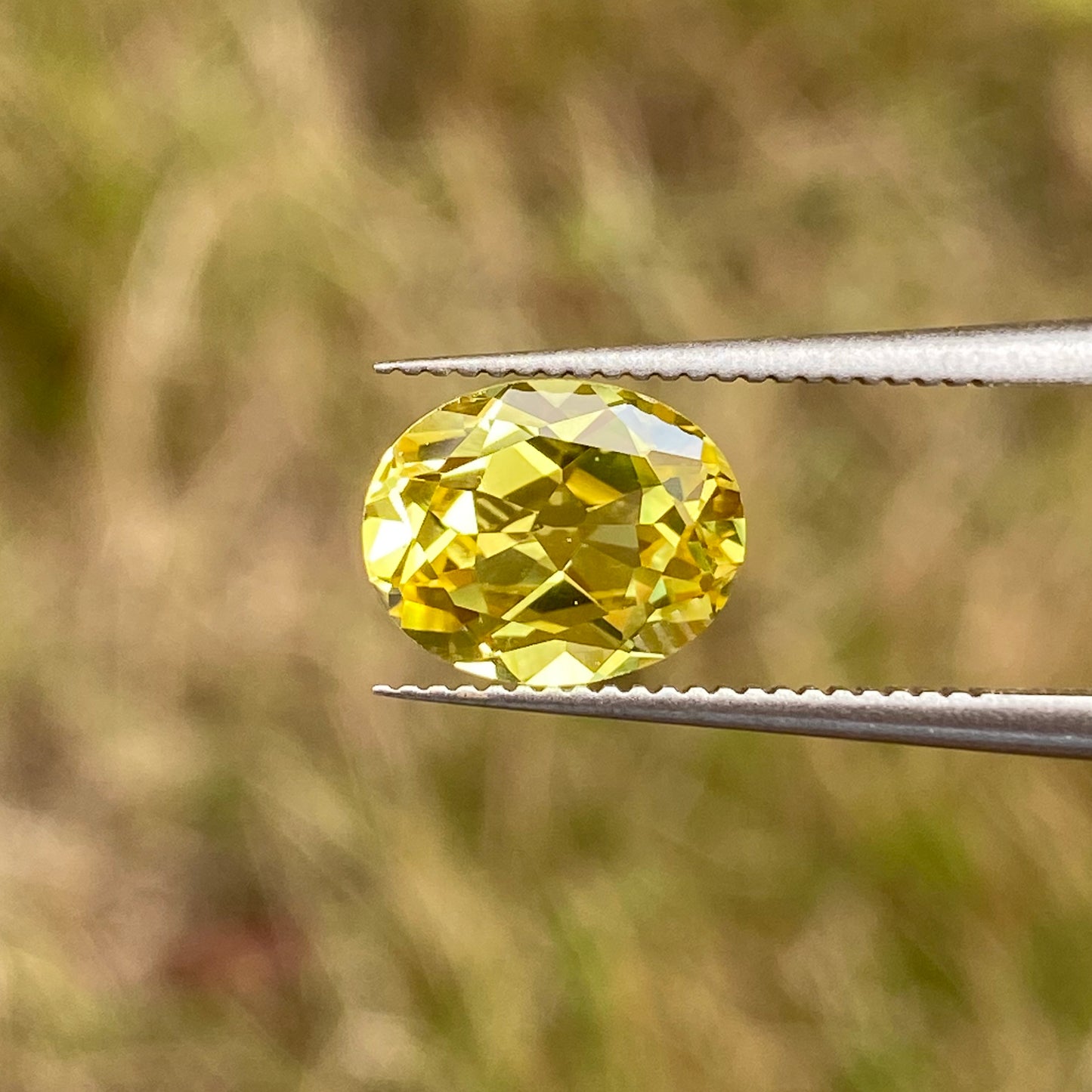 Lab Grown Yellow Sapphire, Oval Shape Gemstone Loose