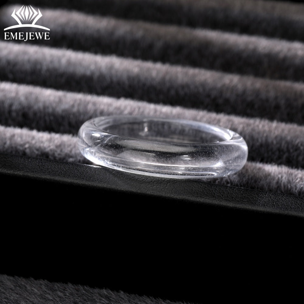 Exquisite Clear 5MM Lab Grown White Sapphire Ring Third Party Certified Versatile Jewelry
