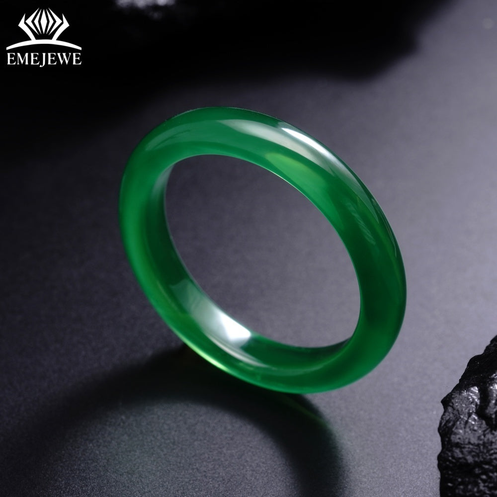 High Quality Natural Green YAG Unisex Trendy Polished Round Bangle Bracelet for Gift