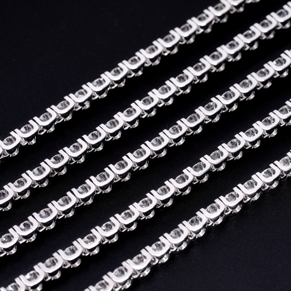 EMEJEWE Luxury 925 Sterling Silver D Color VVS Graded Moissanite Tennis Chain Bracelet Rhodium Plated Third Party Certified