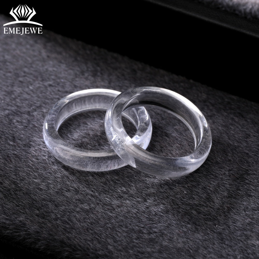 Exquisite Clear 5MM Lab Grown White Sapphire Ring Third Party Certified Versatile Jewelry