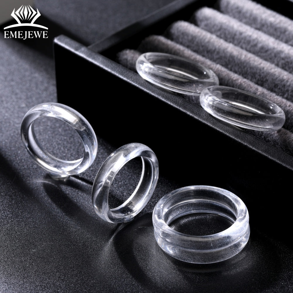 Exquisite Clear 5MM Lab Grown White Sapphire Ring Third Party Certified Versatile Jewelry