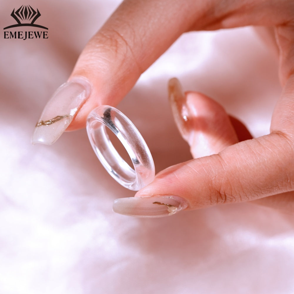 Exquisite Clear 5MM Lab Grown White Sapphire Ring Third Party Certified Versatile Jewelry