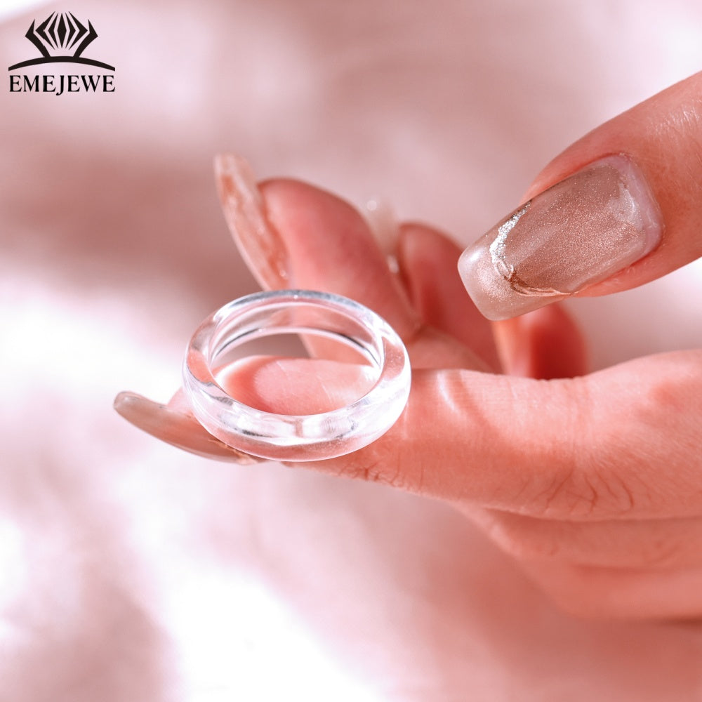 Exquisite Clear 5MM Lab Grown White Sapphire Ring Third Party Certified Versatile Jewelry