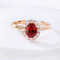 2.30CT Oval Lab Grown Ruby/Diamond Halo Women's Engagement Gift 14k Rose Gold