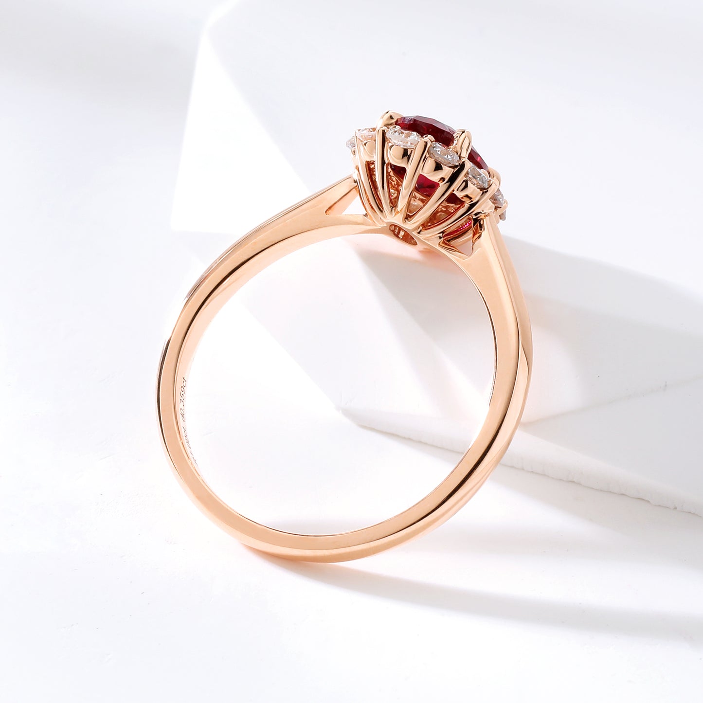 2.30CT Oval Lab Grown Ruby/Diamond Halo Women's Engagement Gift 14k Rose Gold