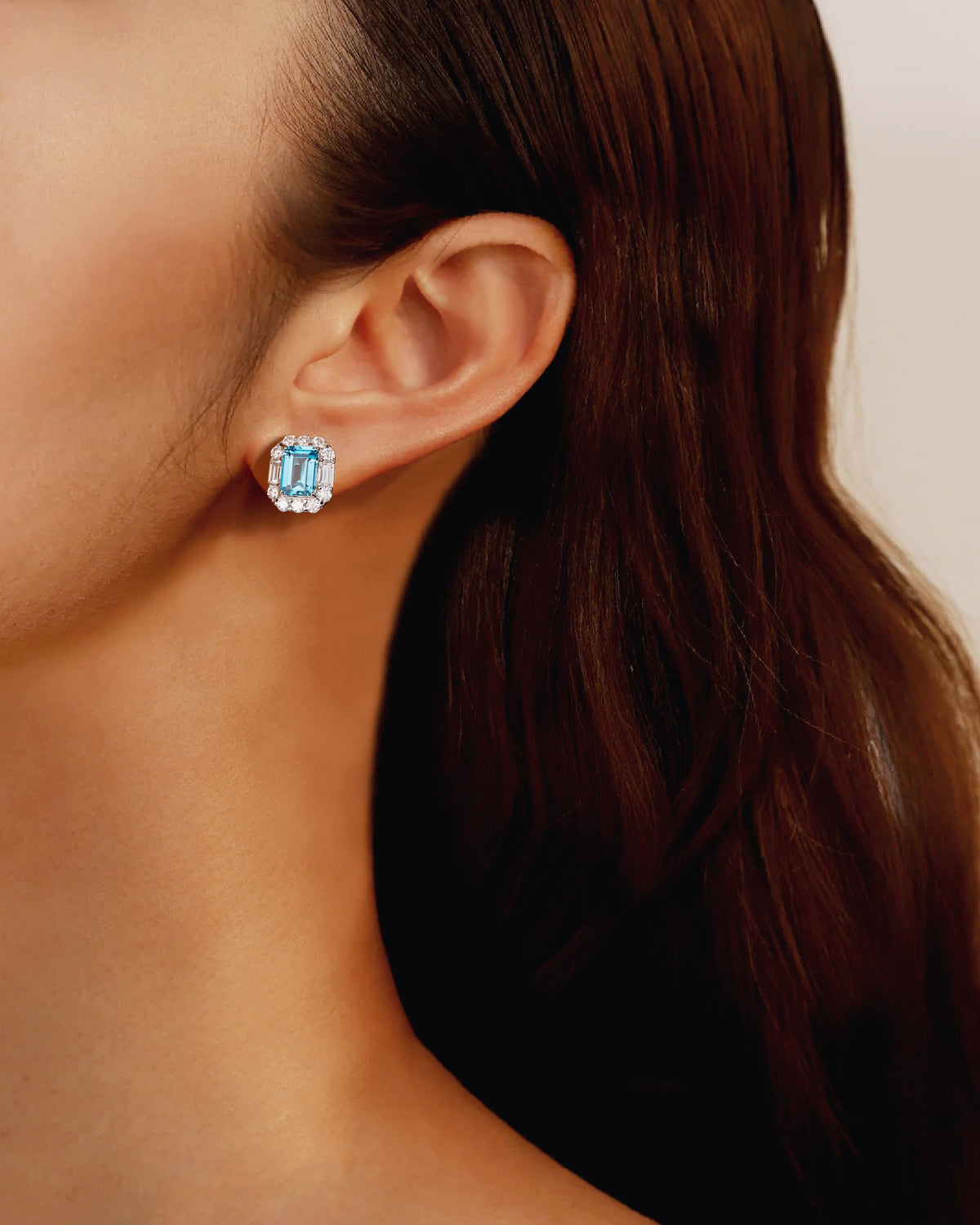 New Arrival S925 Pure Silver 5*7mm OCT Shape Multi-color Sapphire Earrings Sparkling Sunflower Surround Moissanite Colorful Gemstone Women Jewelry Gift
