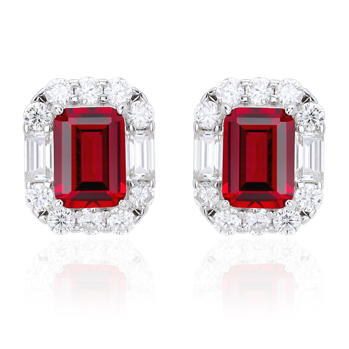 New Arrival S925 Pure Silver 5*7mm OCT Shape Multi-color Sapphire Earrings Sparkling Sunflower Surround Moissanite Colorful Gemstone Women Jewelry Gift