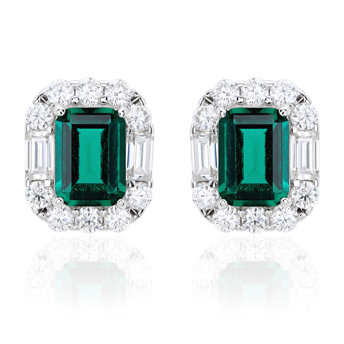 New Arrival S925 Pure Silver 5*7mm OCT Shape Multi-color Sapphire Earrings Sparkling Sunflower Surround Moissanite Colorful Gemstone Women Jewelry Gift