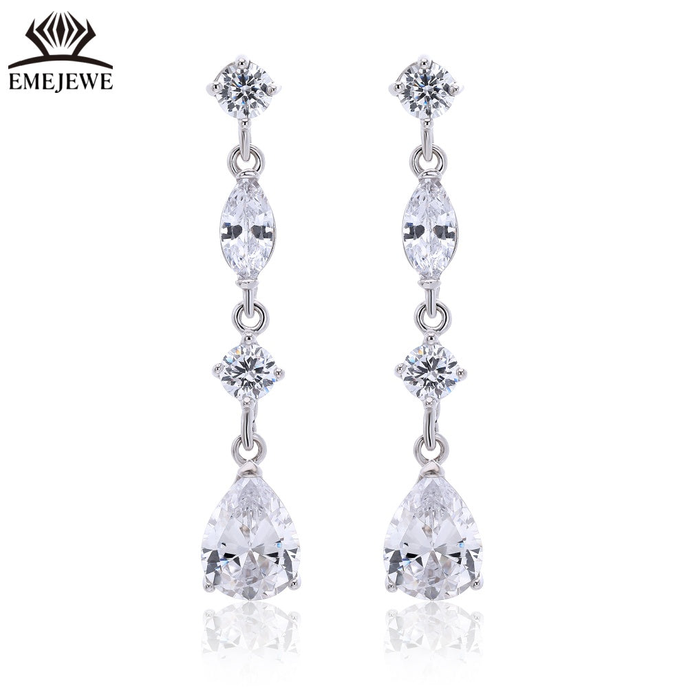 S925 Silver Pear Cut Rainbow Sapphire Tassel Earrings Moissanite Luxury Fine Jewelry For Ladies
