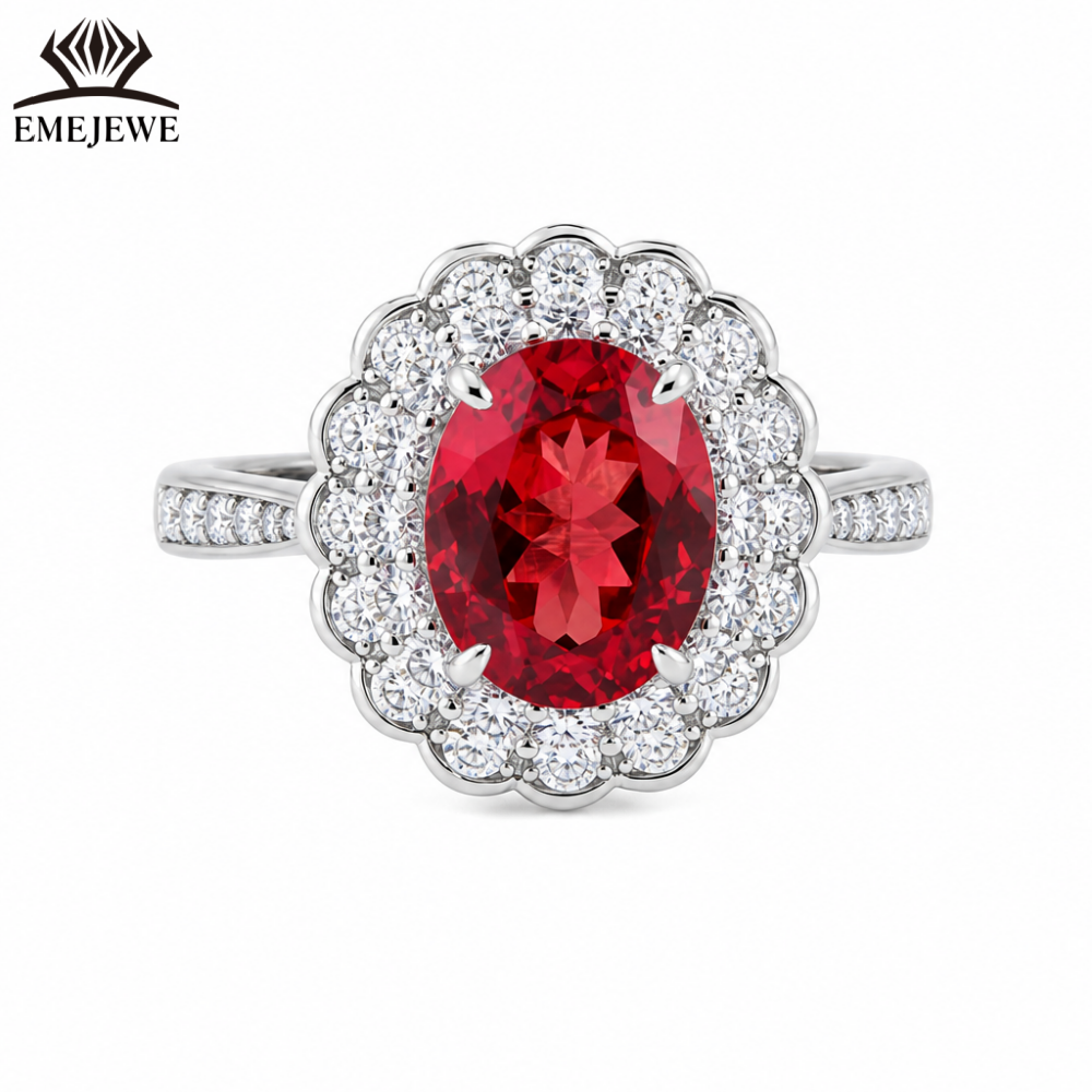925 Sterling Silver Classic Wedding Sapphire Halo Ring White Moissanite Surrounded Oval Gemstone Women Engagement Fine