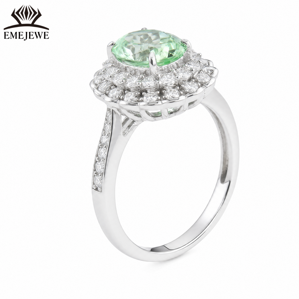 925 Sterling Silver Classic Wedding Sapphire Halo Ring White Moissanite Surrounded Oval Gemstone Women Engagement Fine