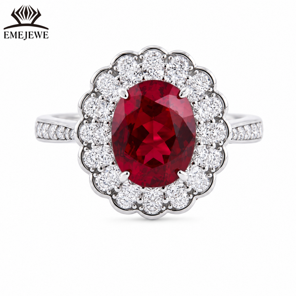 925 Sterling Silver Classic Wedding Sapphire Halo Ring White Moissanite Surrounded Oval Gemstone Women Engagement Fine